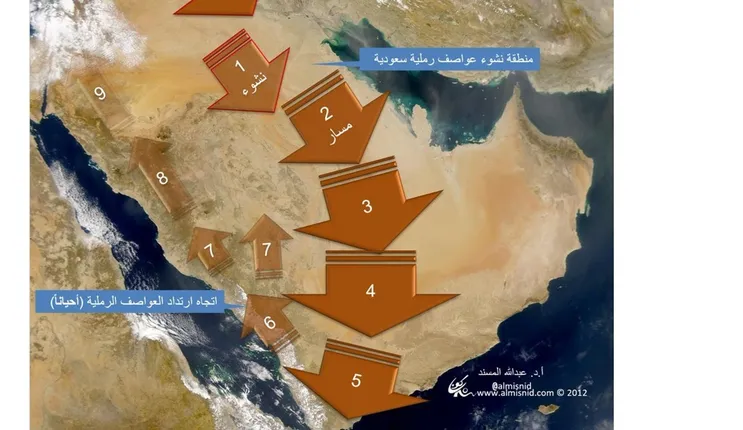 خريطة العواصف الغبارية