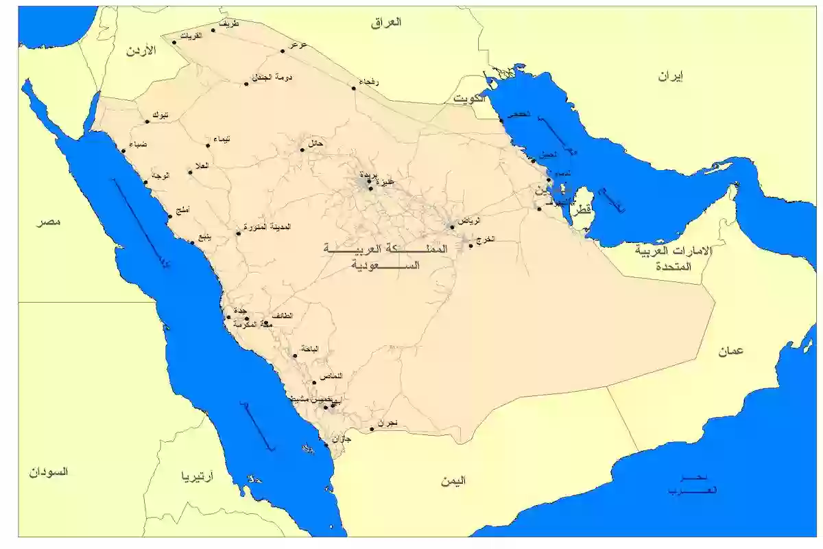 خريطة المملكة العربية السعودية 