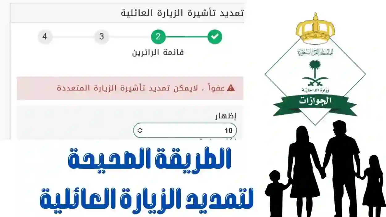 شروط تمديد تأشيرة الزيارة العائلية في السعودية 1445